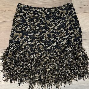 Ann Taylor Black and Brown Patterned Pencil Skirt